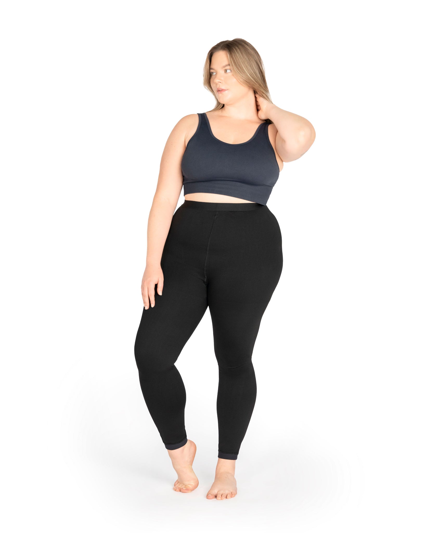 Sleep Slimmers Compression Leggings Plus Size Workout Control Pants  Straight Leg Yoga Pants for Women Short (Black, S)